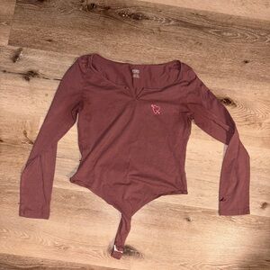 PINK Victoria's Secret Mauve Long Sleeve Bodysuit